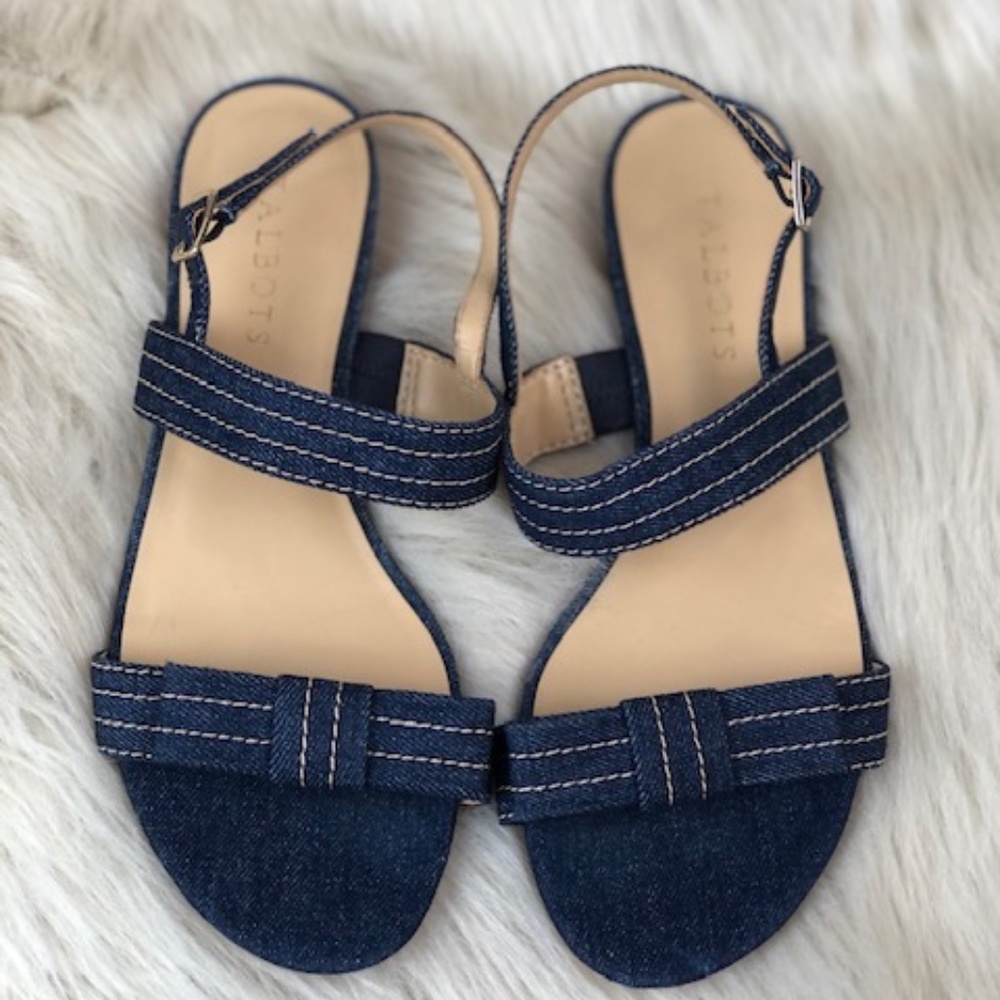 Talbots Sandals Dark Jeans Sz 7.5 - Picture 1 of 6